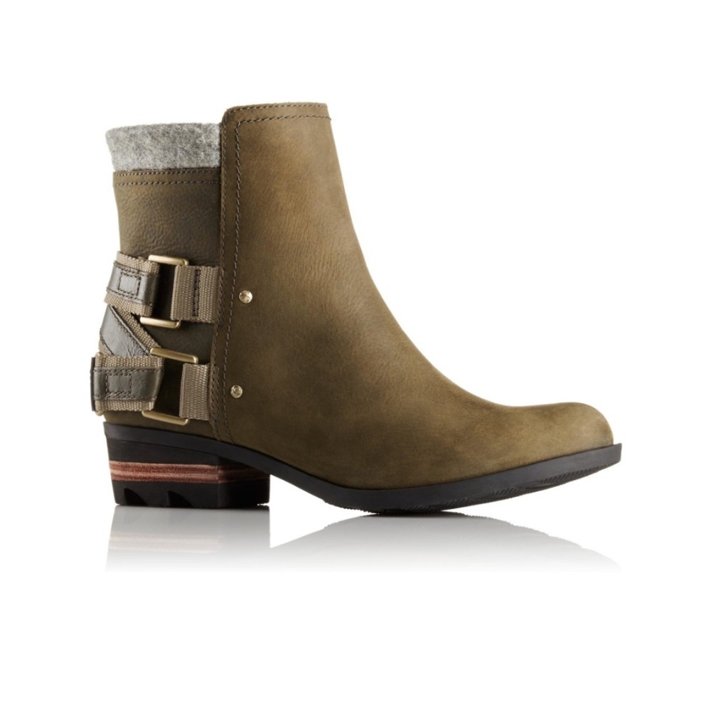 SOREL Lolla Leather Peet moss Ankle Boots Waterproof Block Heels Size 7.5 - Picture 13 of 14